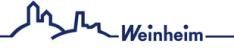 stilisierte 2 Burgen und Weinheim Schriftzug stilisierte 2 Burgen und Weinheim Schriftzug