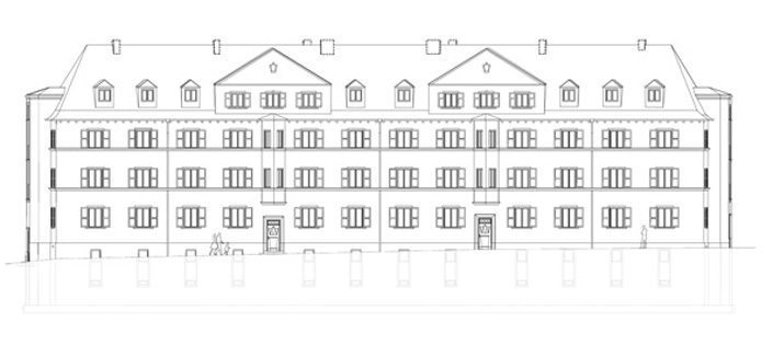 Ansicht Süden Wohnhaus Mannheimer Straße Ansicht Süden Wohnhaus Mannheimer Straße