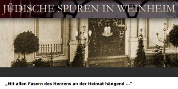 Preview of the website www. juden-in-weinheim. de