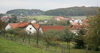 View over the city district Oberflockenbach