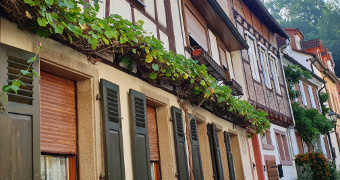 Half-timbered house front in the Gerberbachviertel