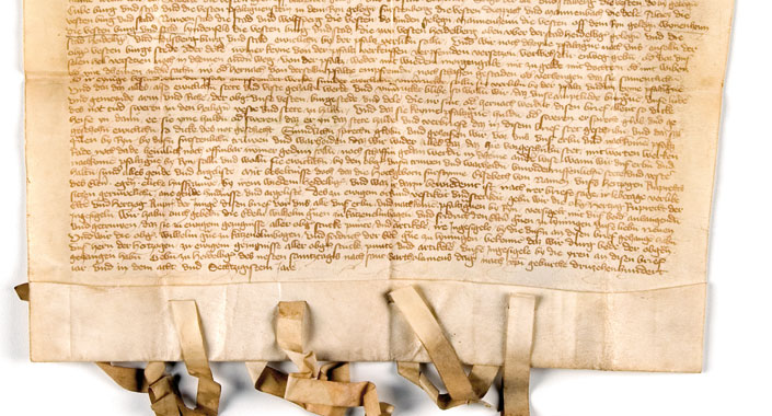 Älteste Urkunde im Stadtarchiv Weinheim von 1368