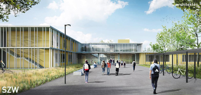 Computerdarstellung Haupteingang Schulzentrum West